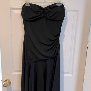 Black strapless cocktail dress